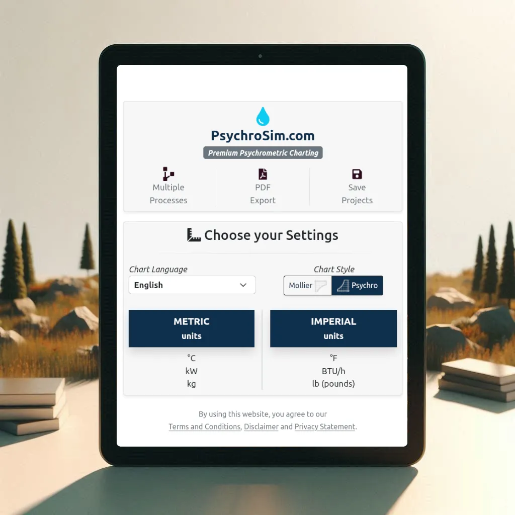 Psychrometric Chart Settings